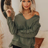 Sundown Chill Sweatshirt In Olive Image - 1