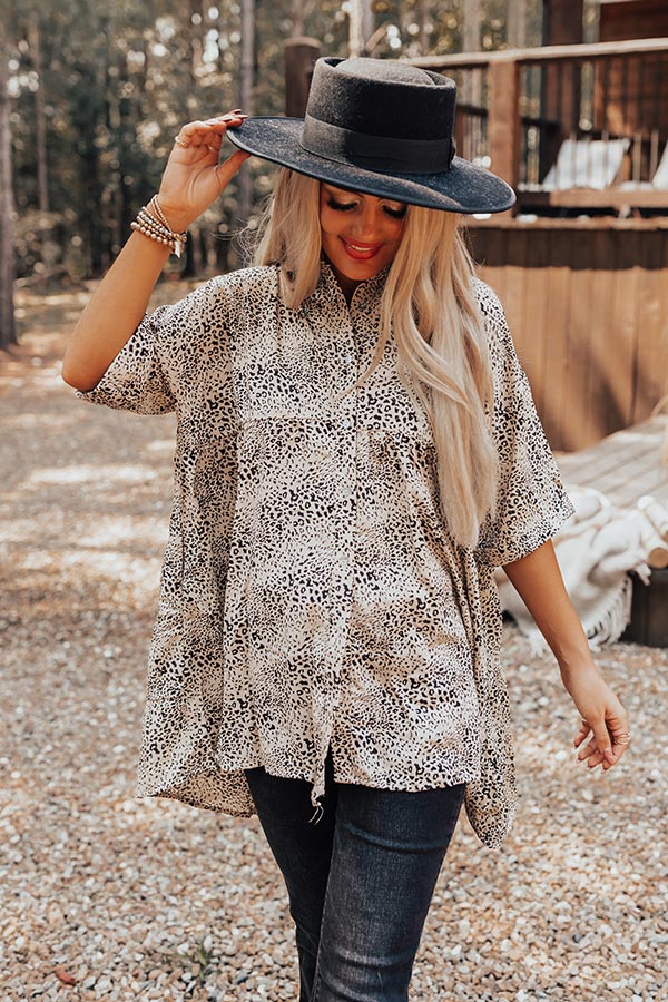 Style Leader Babydoll Top In Light Beige Image - 1