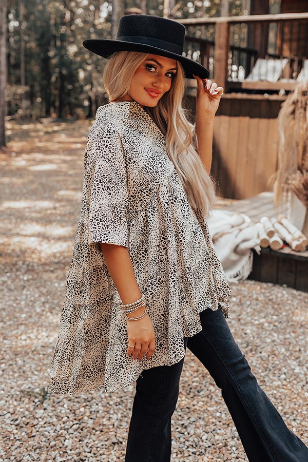 Style Leader Babydoll Top In Light Beige Image - 3