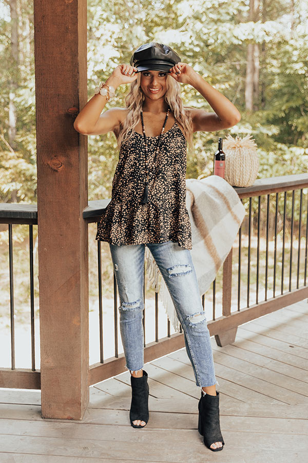 Tuscan Wine Shift Tank In Black Image - 3