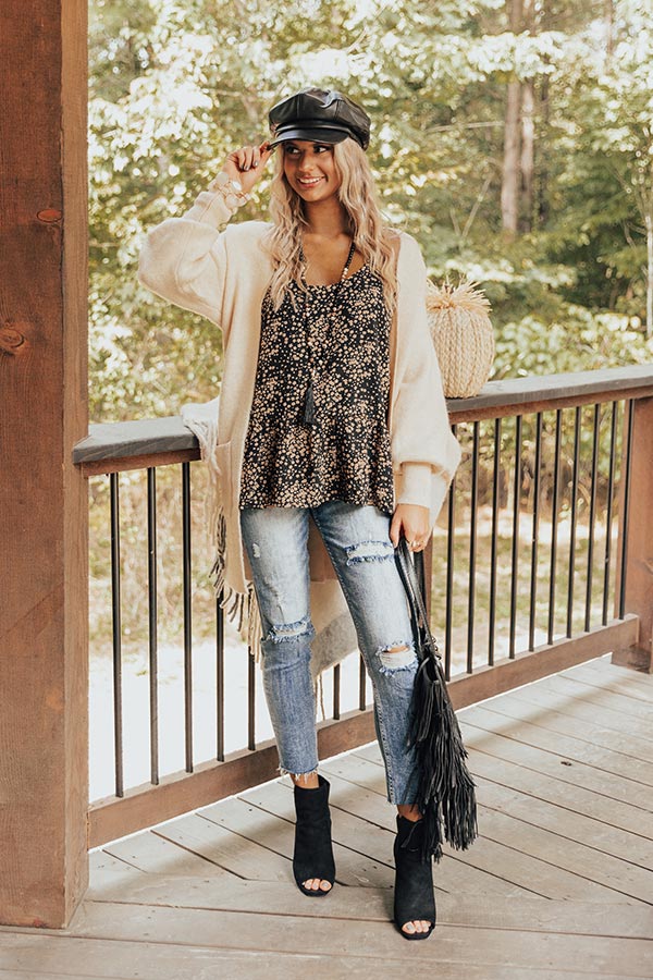 Tuscan Wine Shift Tank In Black Image - 2