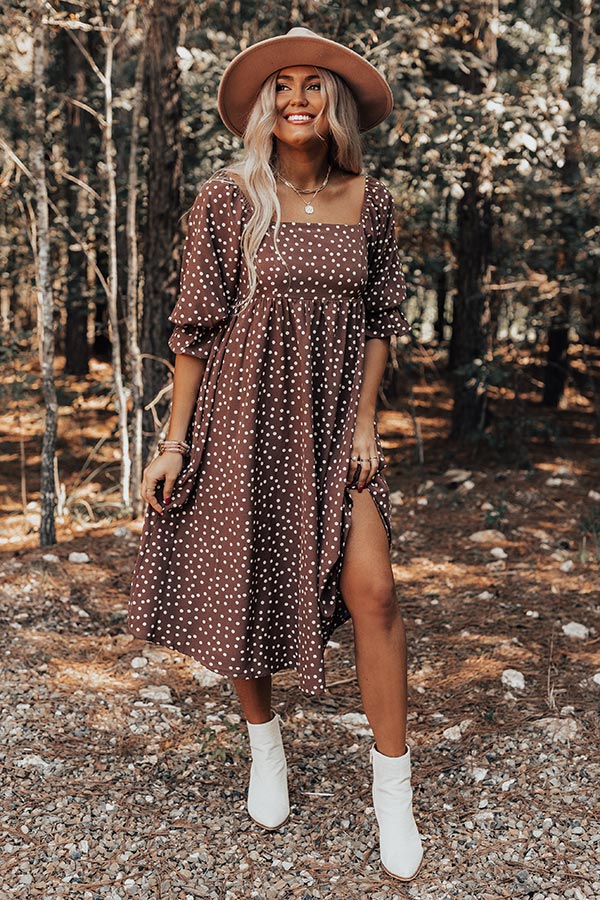 Dynasty Dreams Polka Dot Midi In Hazelnut Image - 1