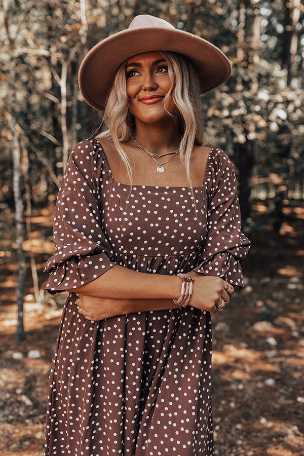 Dynasty Dreams Polka Dot Midi In Hazelnut Image - 2