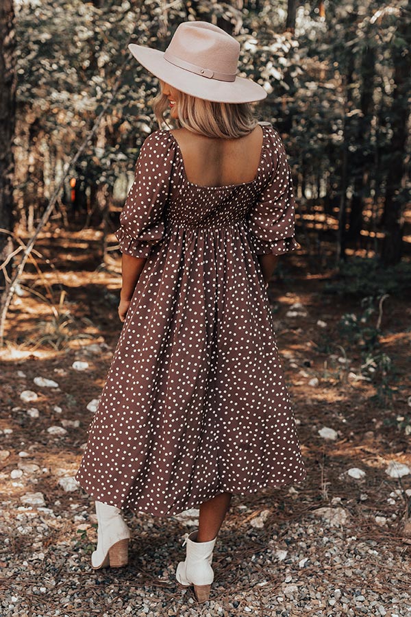 Dynasty Dreams Polka Dot Midi In Hazelnut Image - 5