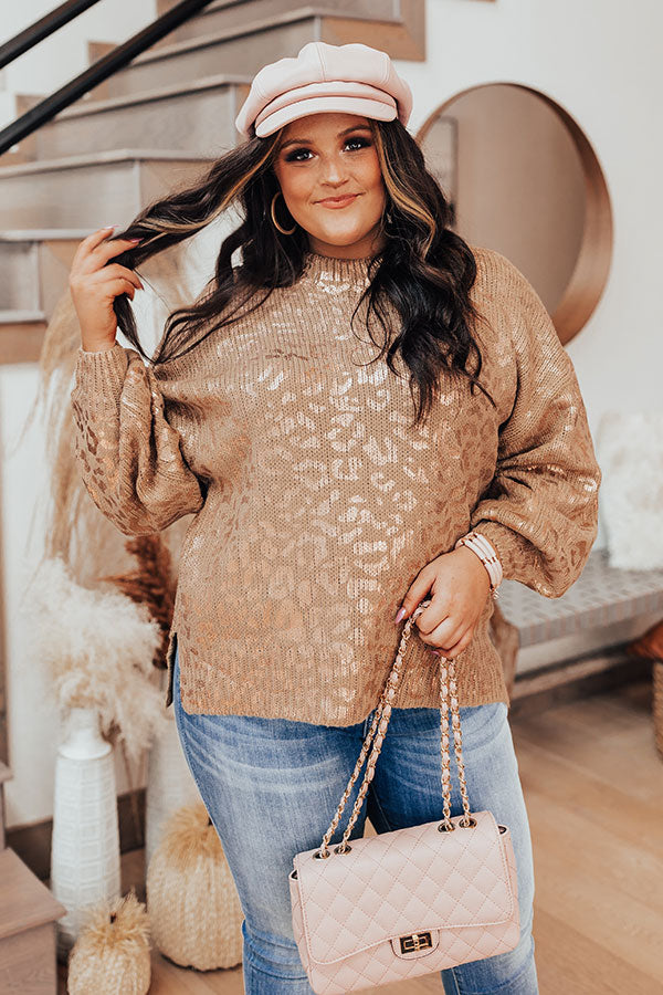 Cozy Conditions Leopard Sweater In Iced Latte Curves Image - 1