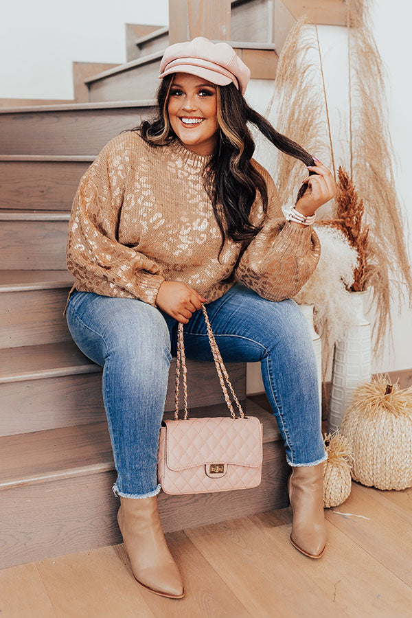 Cozy Conditions Leopard Sweater In Iced Latte Curves Image - 2