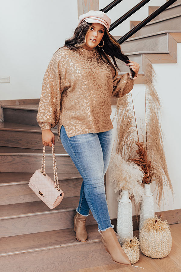 Cozy Conditions Leopard Sweater In Iced Latte Curves Image - 3