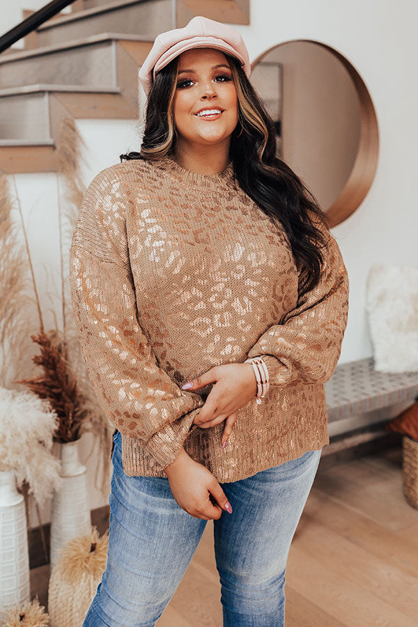 Cozy Conditions Leopard Sweater In Iced Latte Curves Image - 4