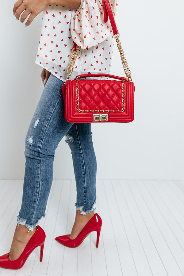 Show Love Faux Leather Crossbody In Red