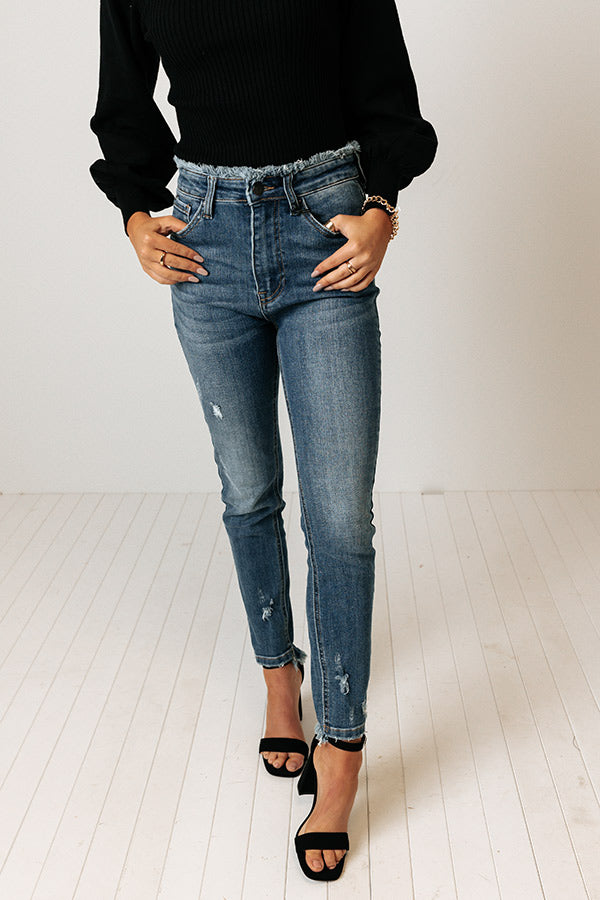 Risen The Nancie High Waist Frayed Skinny Image - 1