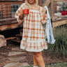 The Amie Plaid Shift Dress in Camel Curves Image - 1