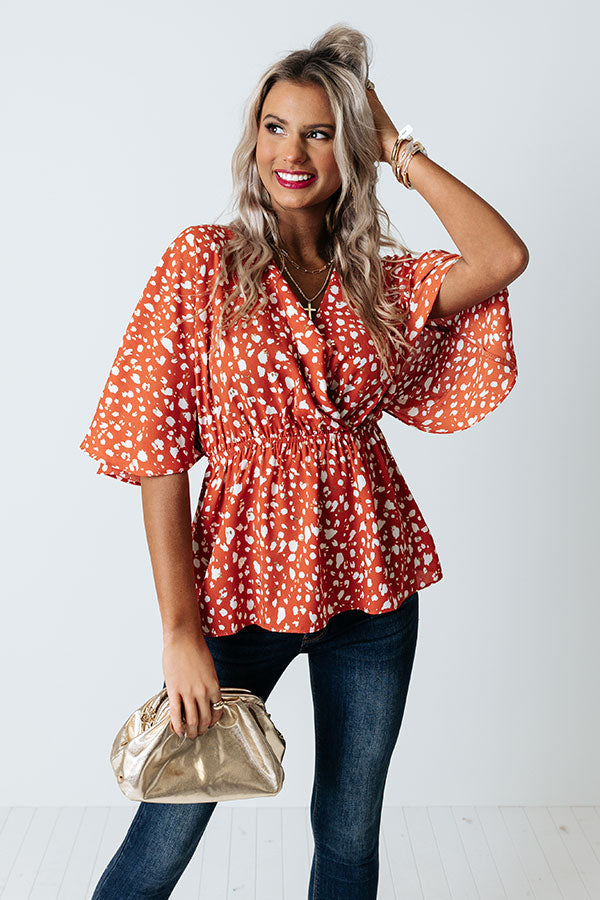 Total Flirt Leopard Top in Rust Image - 4