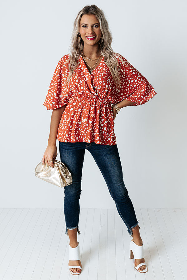 Total Flirt Leopard Top in Rust Image - 3