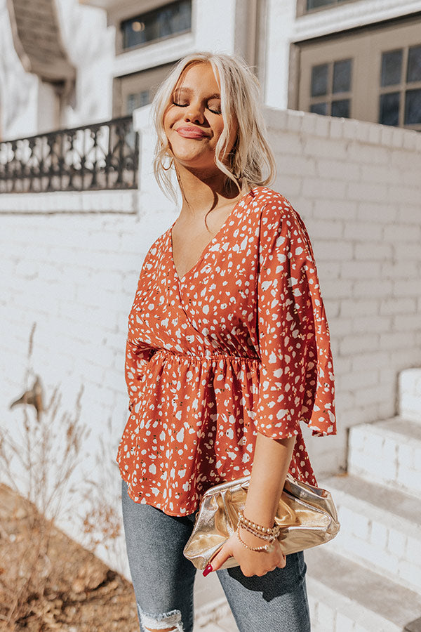 Total Flirt Leopard Top in Rust Image - 2