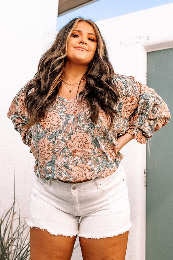 The Winette Floral Top in Pink Curves
