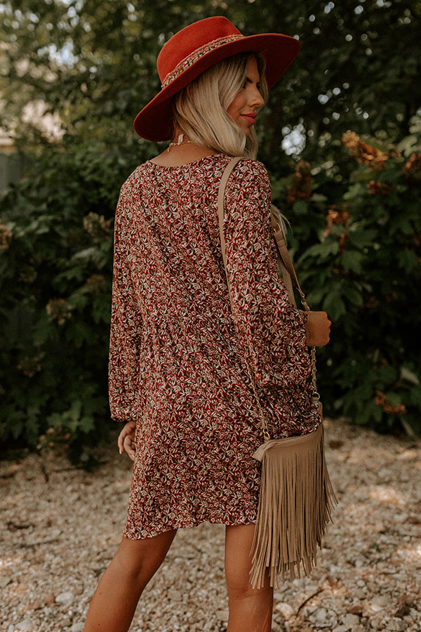The Montana Floral Shift Dress in Rust • Impressions Online Boutique