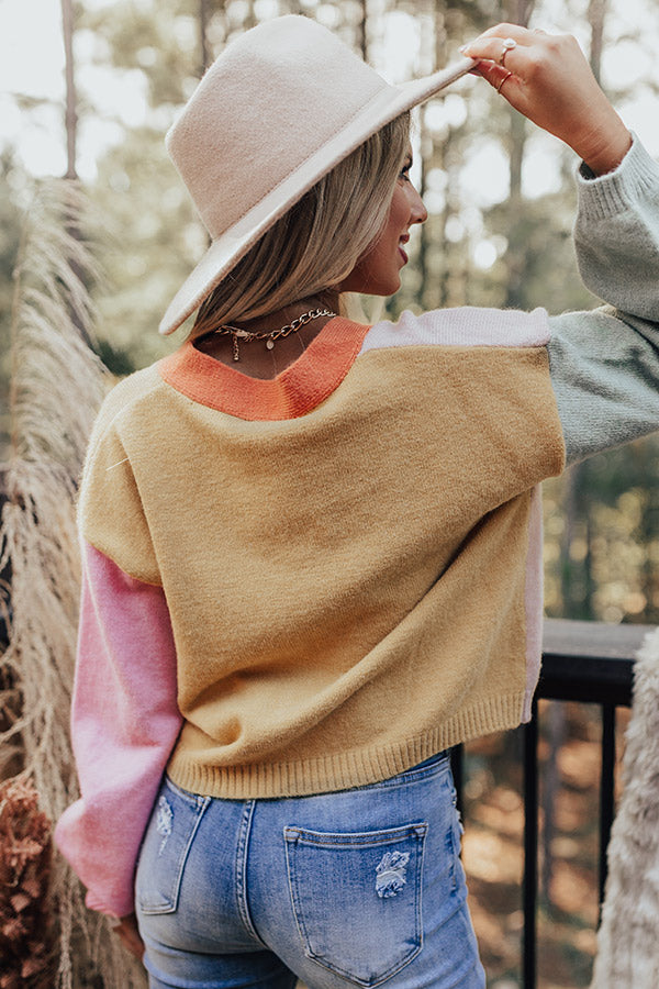 Cozy Code Color Block Cardigan in Mustard Image - 5