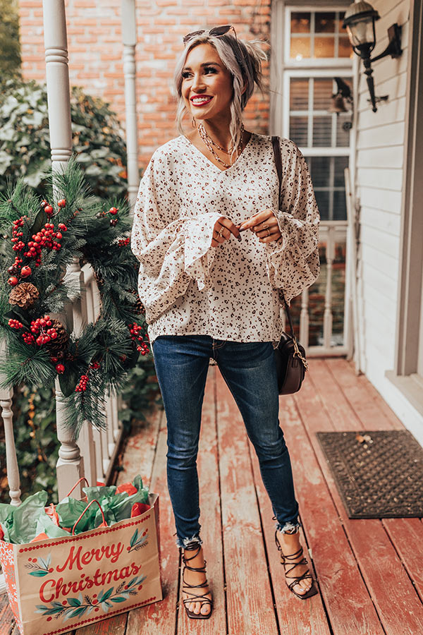 Sweeter With Time Leopard Shift Top in Ivory Image - 2