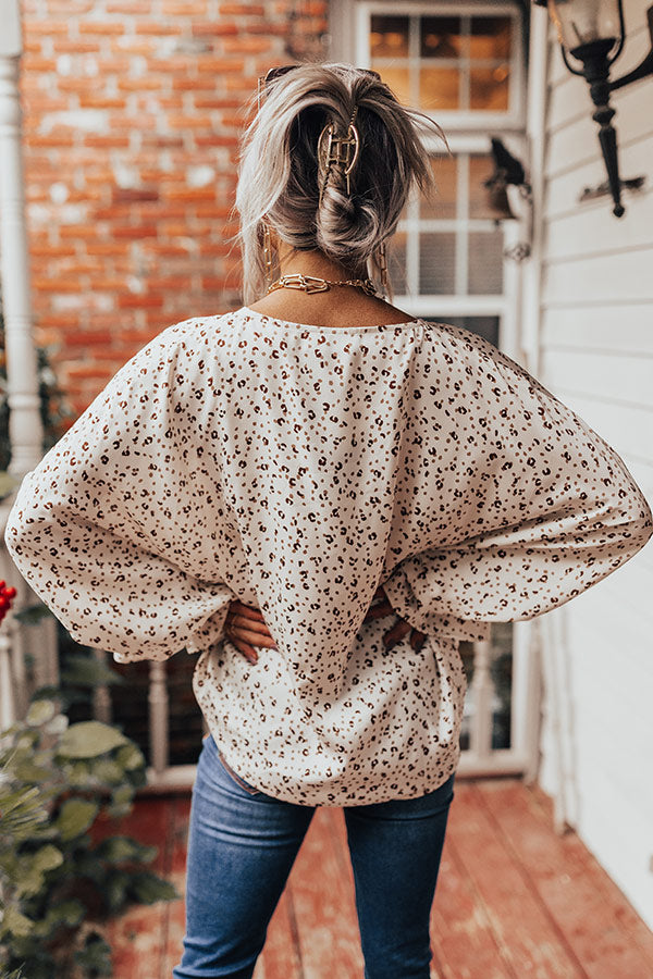 Sweeter With Time Leopard Shift Top in Ivory Image - 4