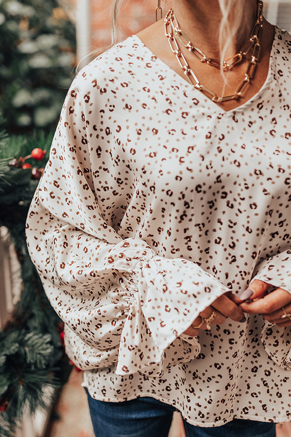 Sweeter With Time Leopard Shift Top in Ivory Image - 3