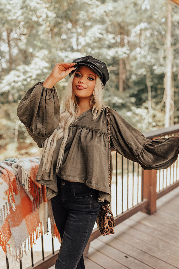 Luckiest Of All Shift Top In Martini Olive Image - 1