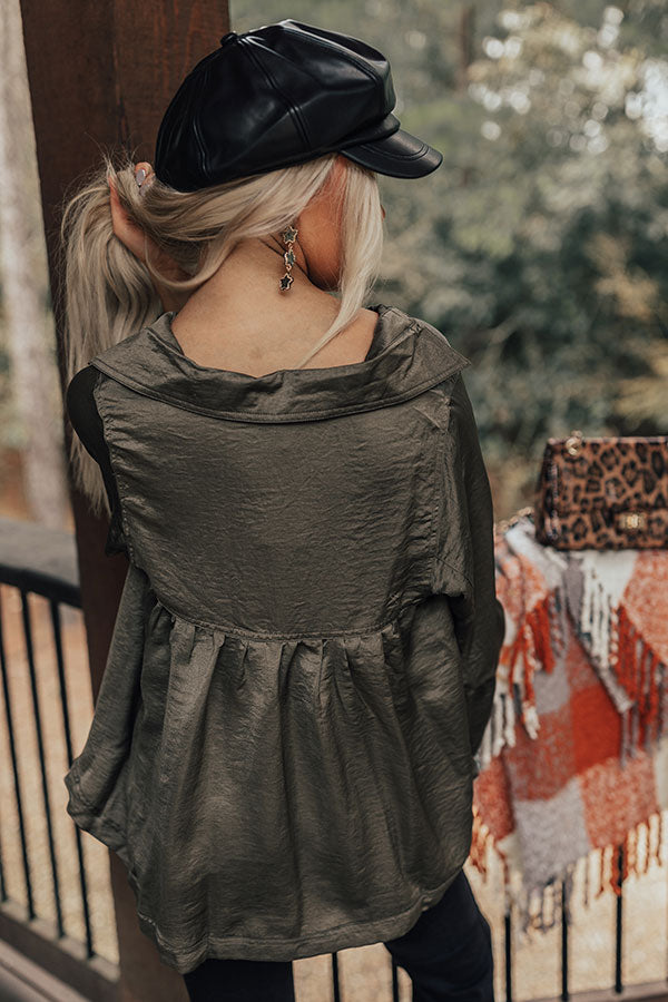 Luckiest Of All Shift Top In Martini Olive Image - 5