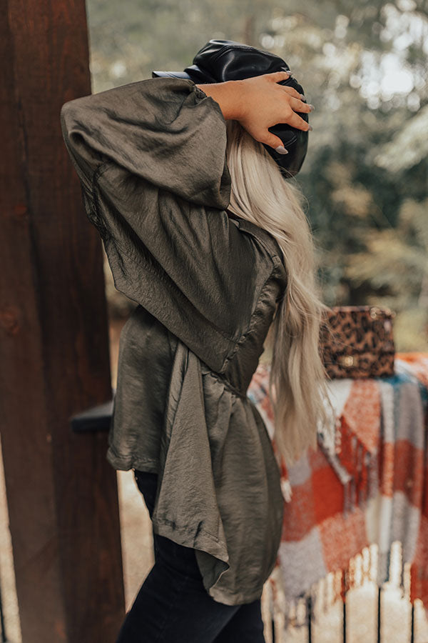 Luckiest Of All Shift Top In Martini Olive Image - 4