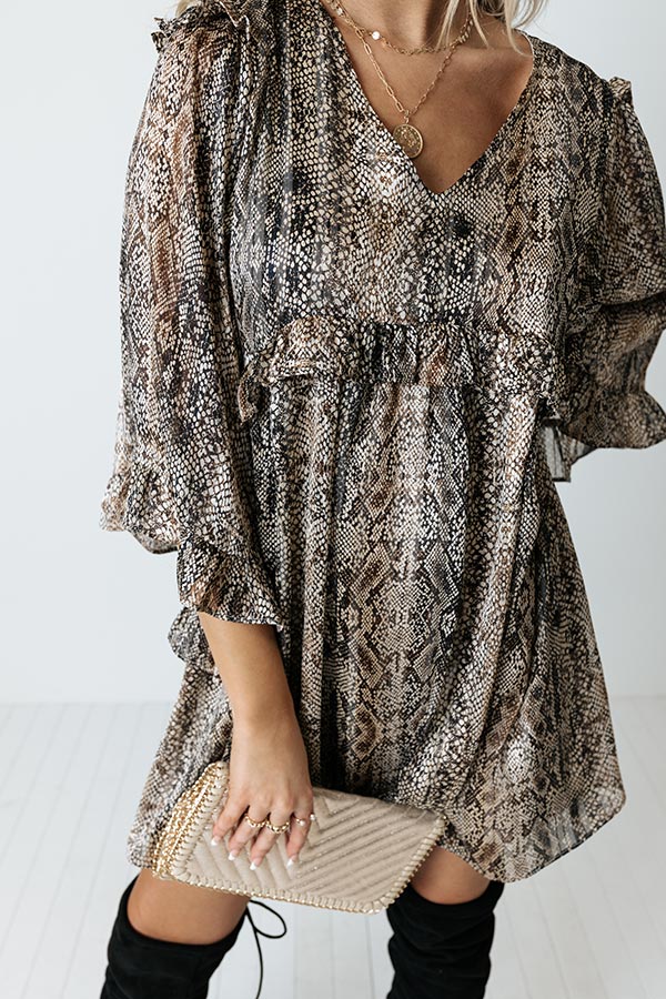 Downtown Dallas Snake Print Dress Image - 3