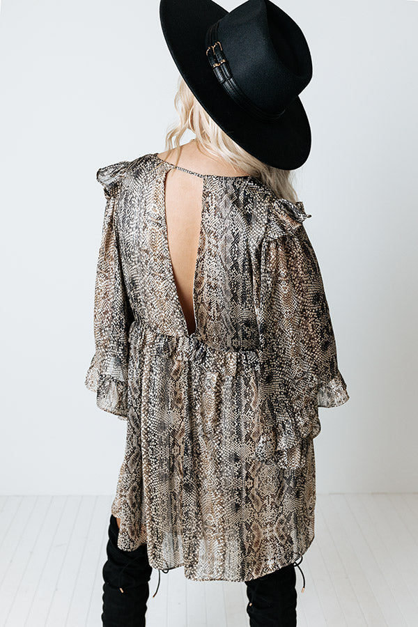 Downtown Dallas Snake Print Dress Image - 5