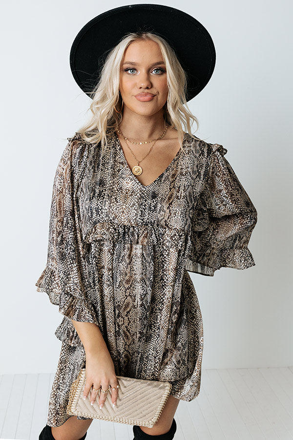 Downtown Dallas Snake Print Dress Image - 1