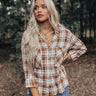 Stay A Little While Plaid Button Up In Camel Image - 1