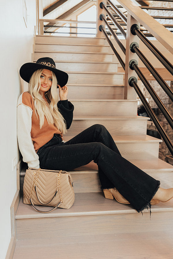 Turn On The Cozy Color Block Sweater Image - 1