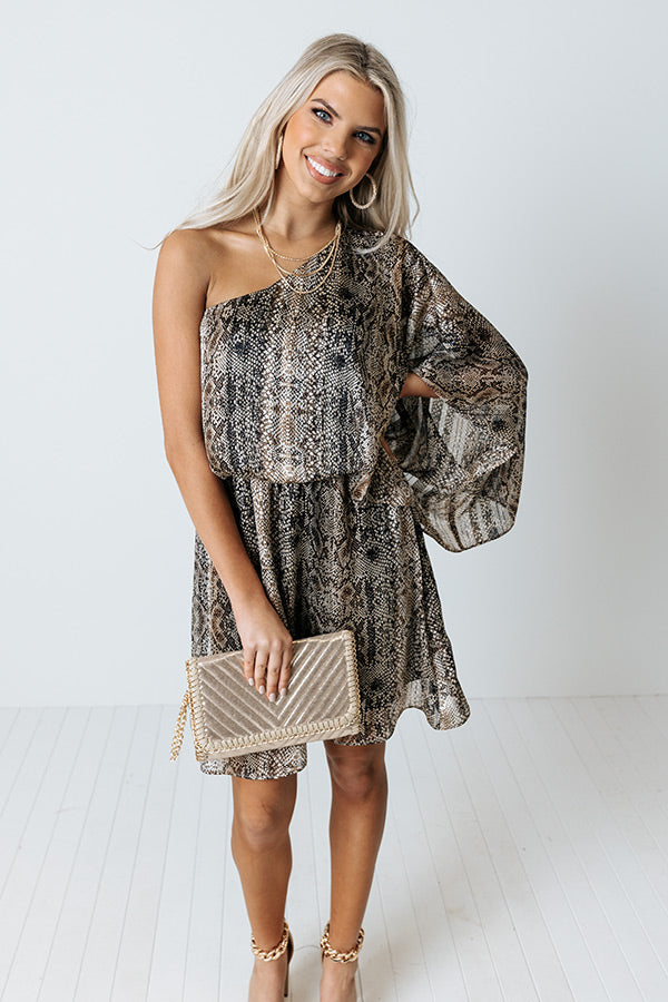 You Had Me At Cocktails Snake Print Dress Image - 4