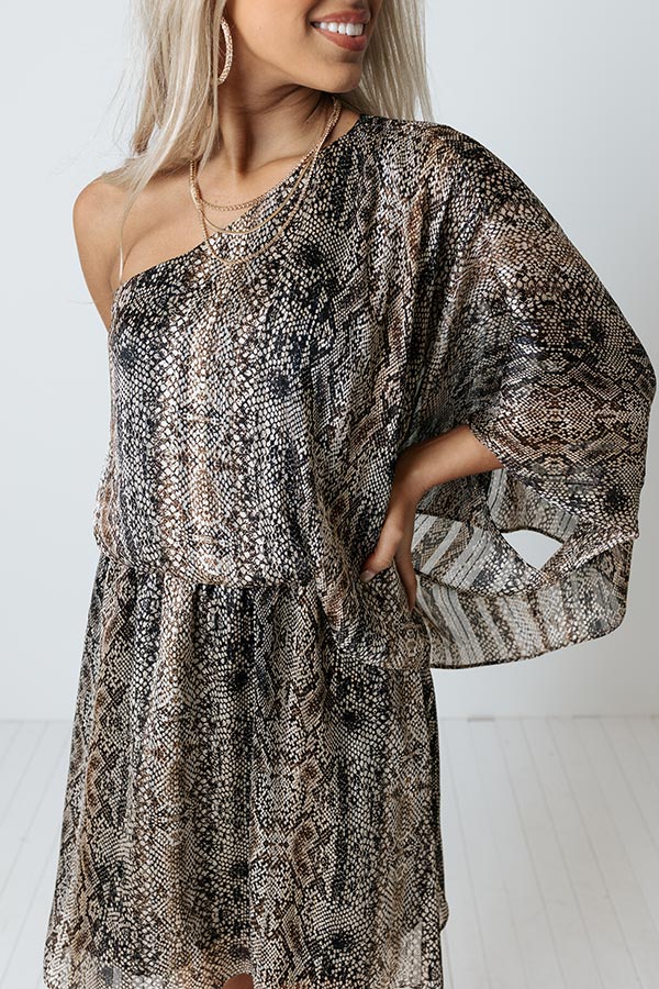 You Had Me At Cocktails Snake Print Dress Image - 3