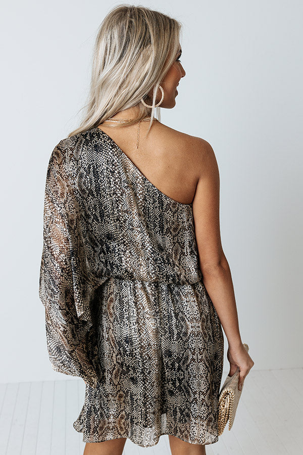 You Had Me At Cocktails Snake Print Dress Image - 5