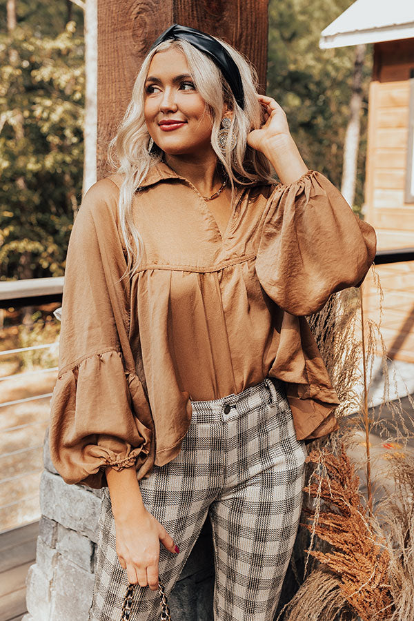 Luckiest Of All Shift Top In Camel Image - 2