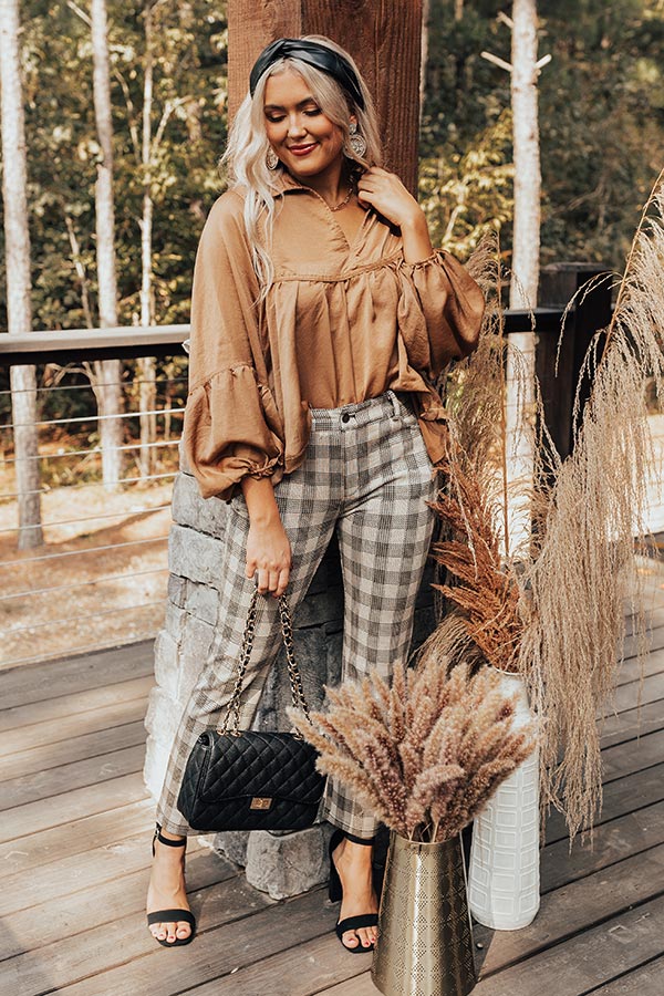 Luckiest Of All Shift Top In Camel Image - 3