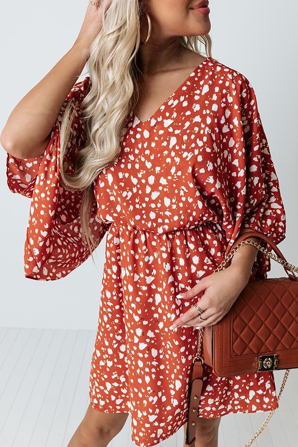 Spotlight Romance Leopard Dress in Rust Image - 4