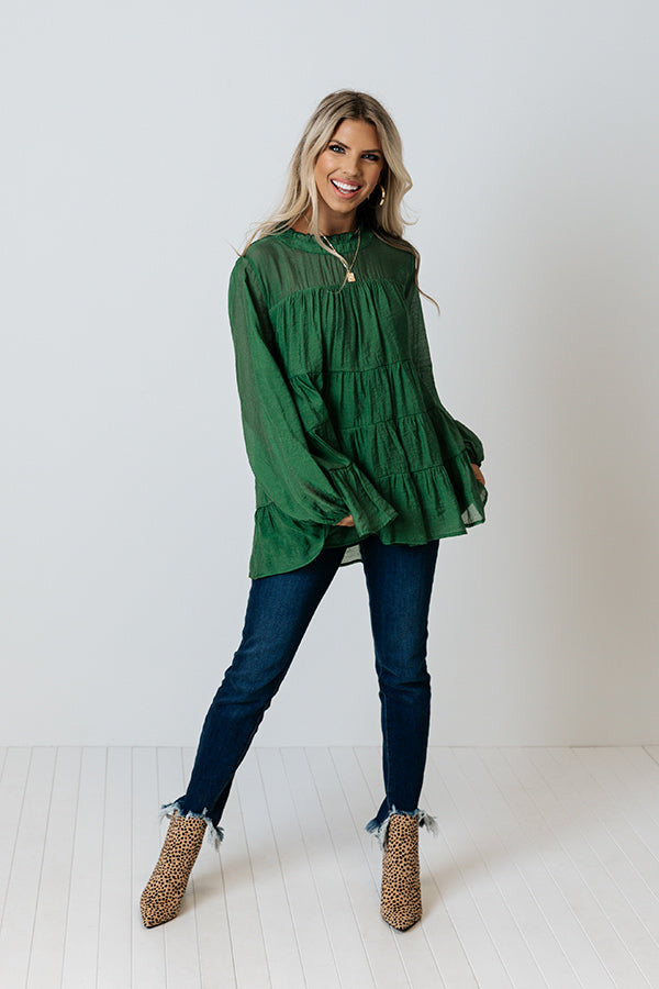 Lovely Rose Shift Top In Green Image - 2