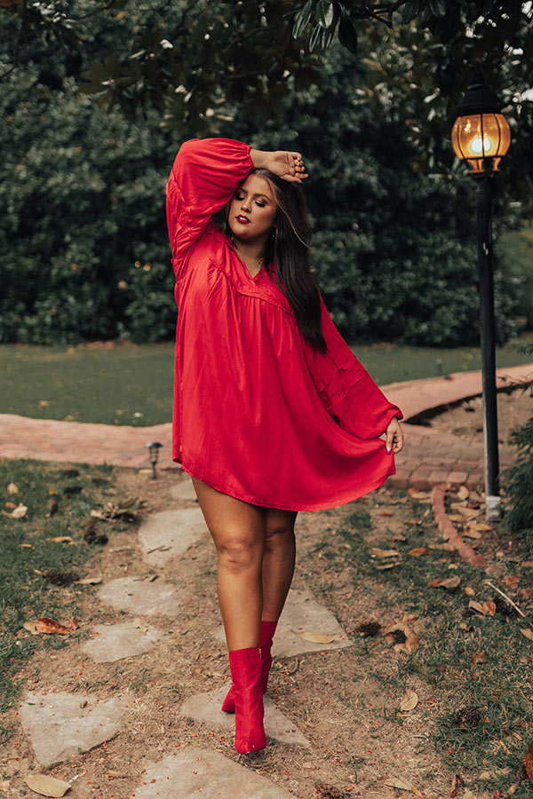 Style Code Babydoll Dress in Red Curves