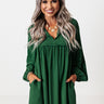 Style Code Babydoll Dress in Hunter Green Image - 1