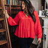 The Bayle Babydoll Shift Top in Red Curves Image - 1