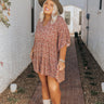 Boho In Soho Floral Shift Dress in Rust Curves Image - 1