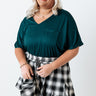 Too Lovely Shift Top In Hunter Green Curves Image - 1