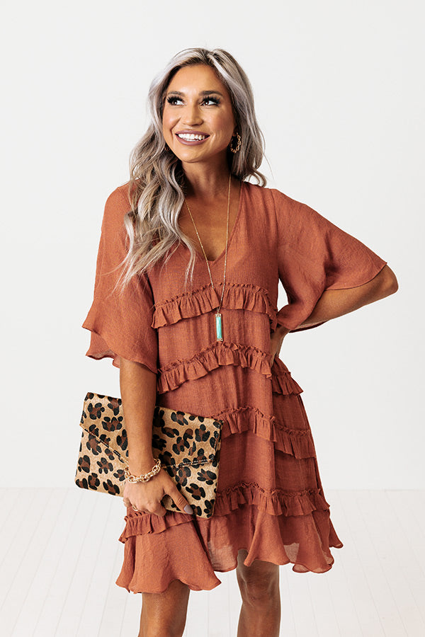 Denver Coffee Date Shift Dress In Rust • Impressions Online Boutique