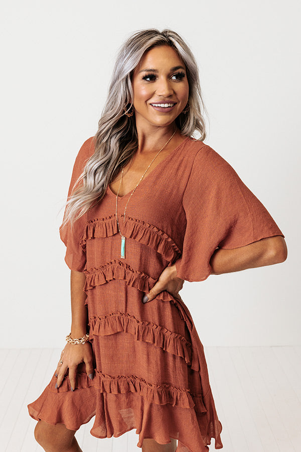 Denver Coffee Date Shift Dress In Rust • Impressions Online Boutique