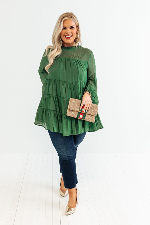 Lovely Rose Shift Top In Green Curves Image - 1