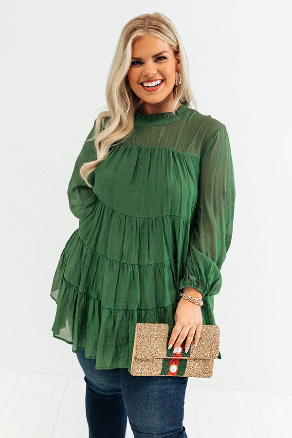 Lovely Rose Shift Top In Green Curves Image - 2