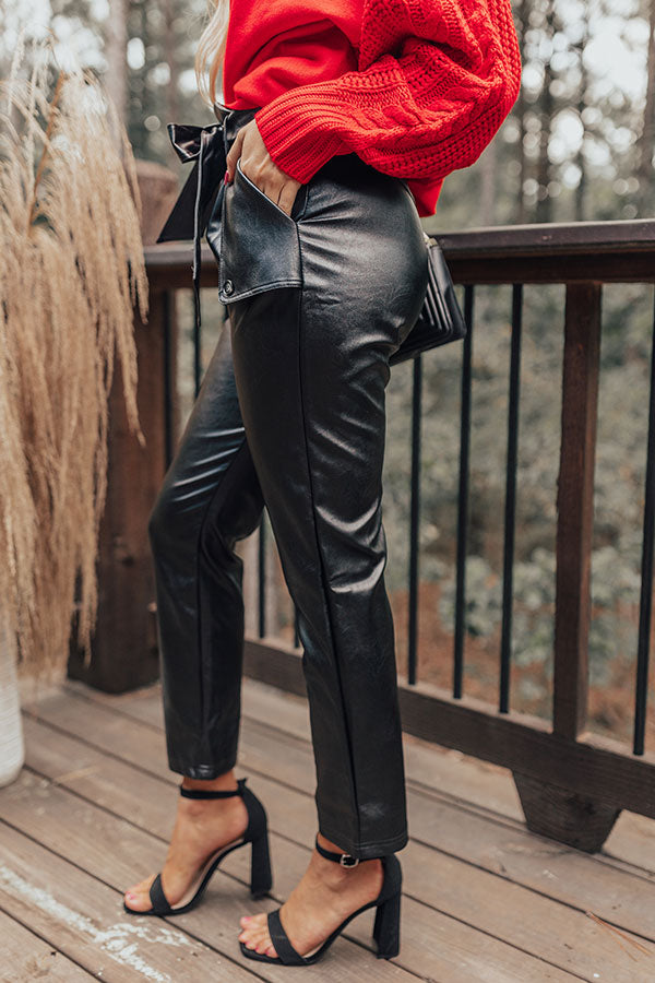 The Roma High Waist Faux Leather Pants In Black • Impressions