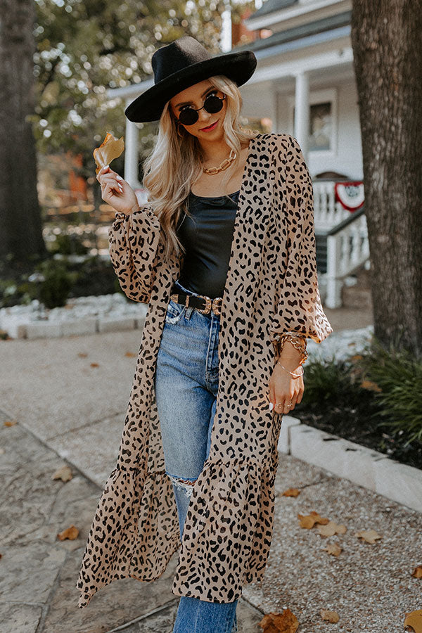 Looking At London Leopard Duster Overly in Warm Taupe • Impressions ...